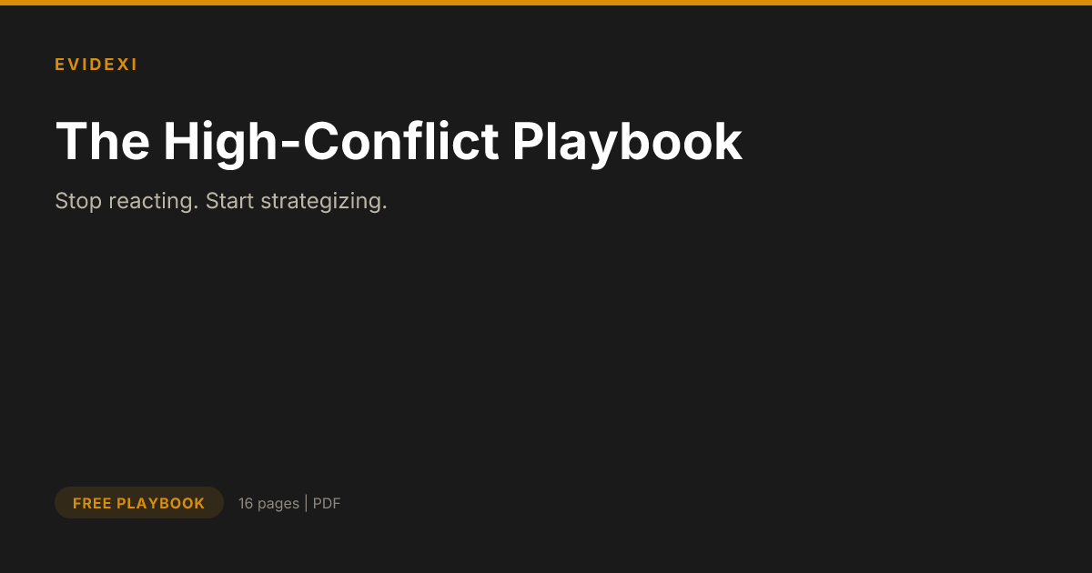 The High-Conflict Playbook